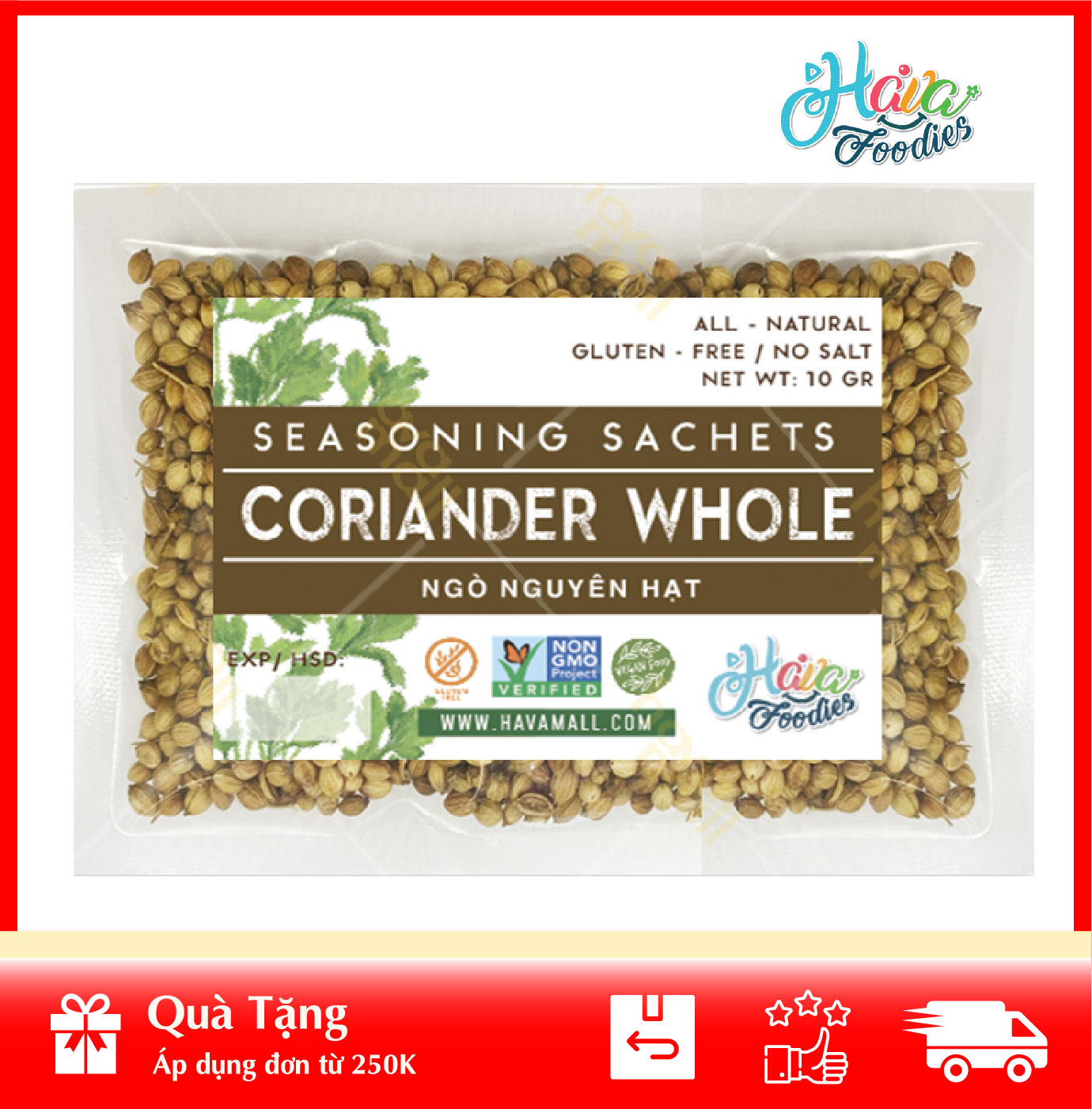 [HOÀN TIỀN MAX 10%][ HÀNG CÔNG TY NHẬP KHẨU ] Hạt Ngò Khô Gói 10gr