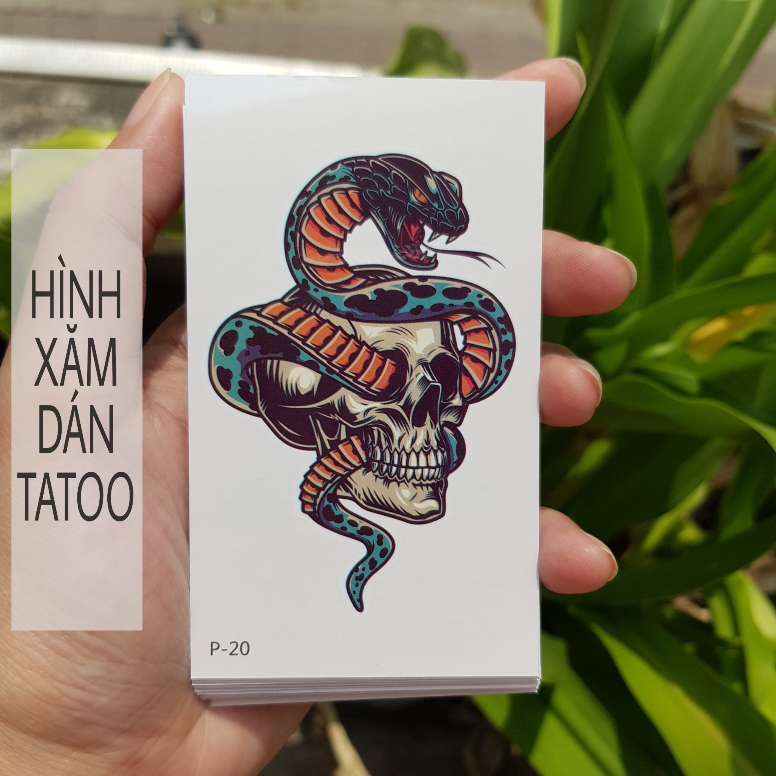 Hình dán rắn p20. Tatoo sticker mini, miếng dán hình xăm tatoo đẹp ...