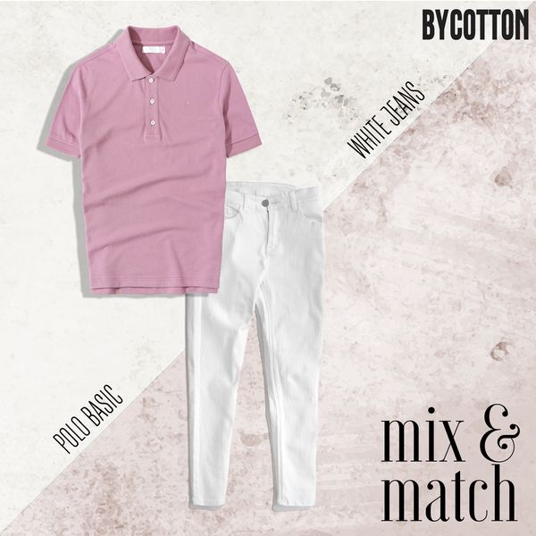 Áo Thun Nam Cao Cấp Polo Cổ Bẻ Tím Nhạt Premium Light Purple Basic BY COTTON