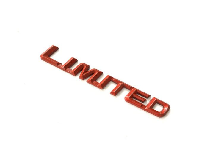 Tem decal chữ kim loại Limited nghiêng