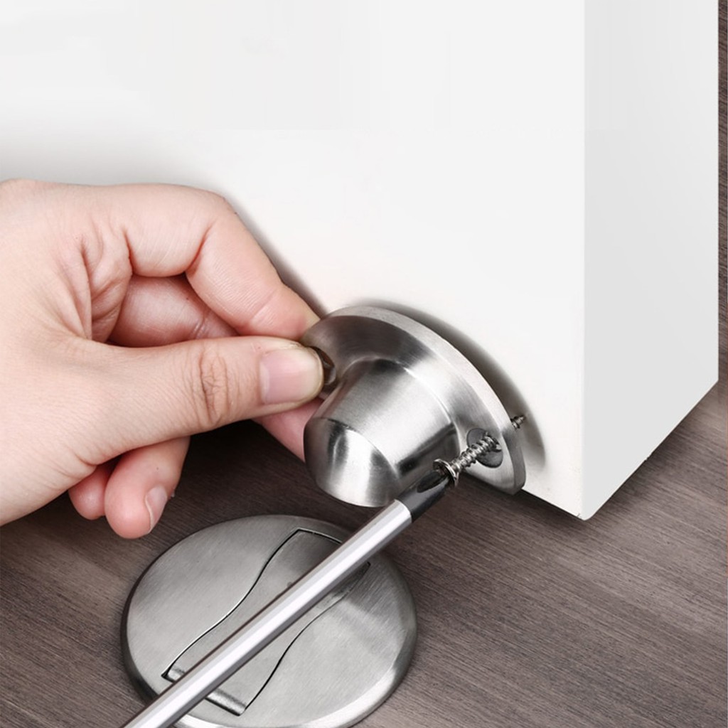 Chặn Cửa Hít Nam Châm Dán Sàn - Kèm miếng dán 3M & ốc vít