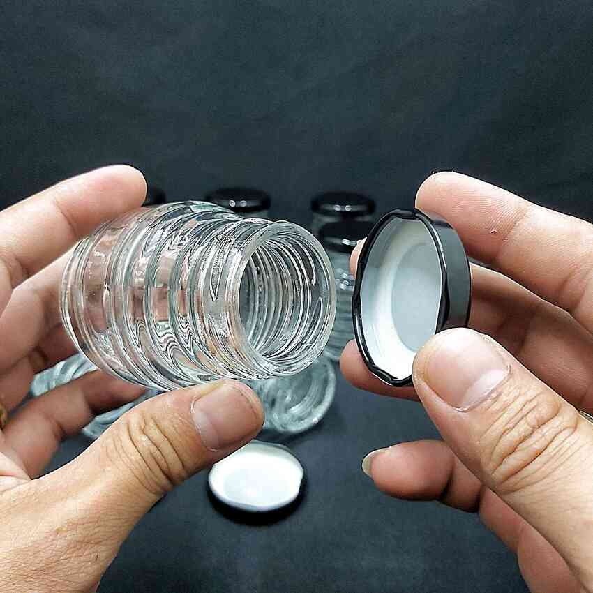 Hũ Làm Sữa Chua Thủy Tinh 100ML (combo 20 cái) con ong  nắp thiếc đen –  Hũ Chưng Yến 100ML - Hủ Yaourt Thủy Tinh - Hũ Gia Vị