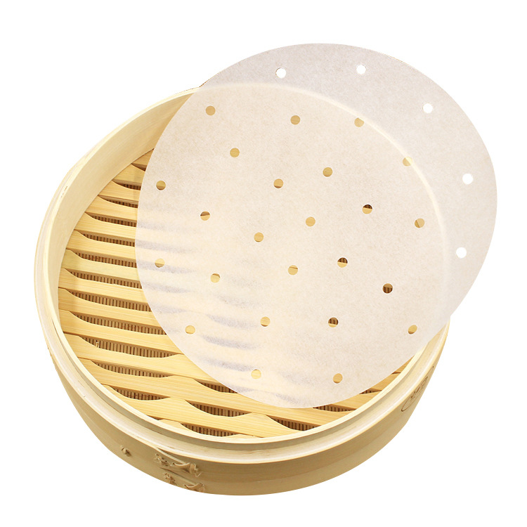 Set 100 tờ giấy nến đục lỗ dùng cho nồi chiên không dầu, giấy thấm dầu - giấy nến tròn đục lỗ set 100 tờ 20cm dùng lót xửng hấp, nồi chiên không dầu, hấp bánh bao - giấy nến nướng hấp bánh tờ giấy nến