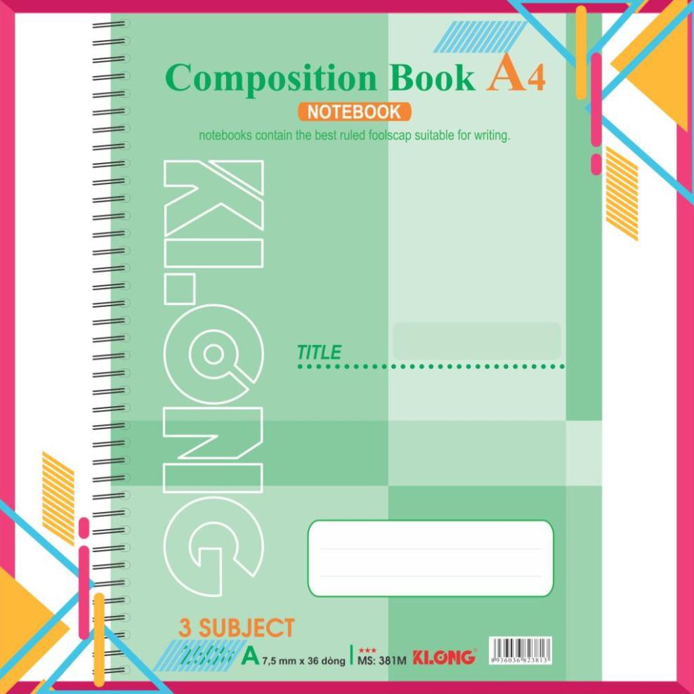 Sổ lò xo KLONG A4 260trang; MS: 381M