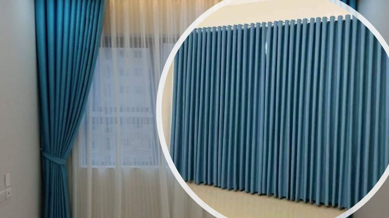 High-Quality Light-Blocking Curtains, Blue Color