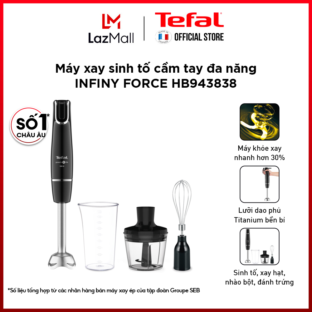 Máy xay sinh tố cầm tay Tefal HB943838 đen - Gian hàng chính hãng bảo hành 2 năm