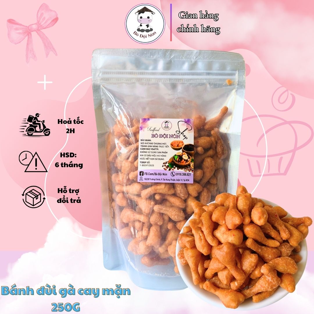 Bánh đùi gà cay mặm 250g bò đội nón