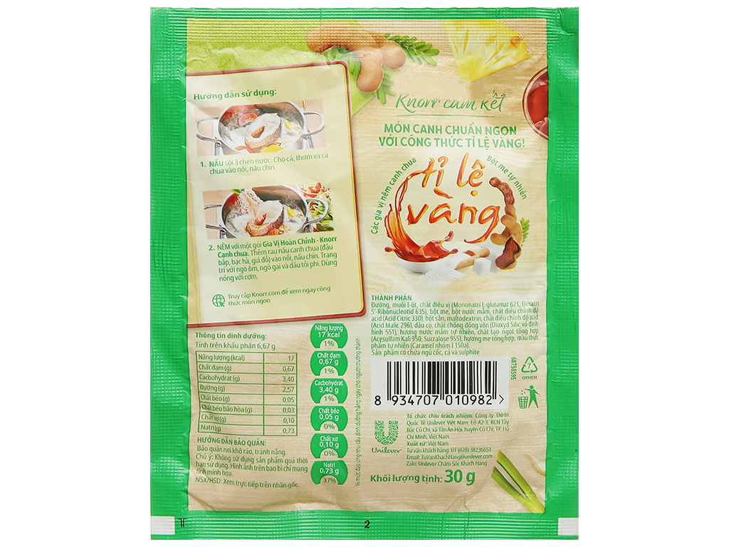 Gia vị Thịt kho/Cá kho/Canh chua Knorr gói (28-30g)