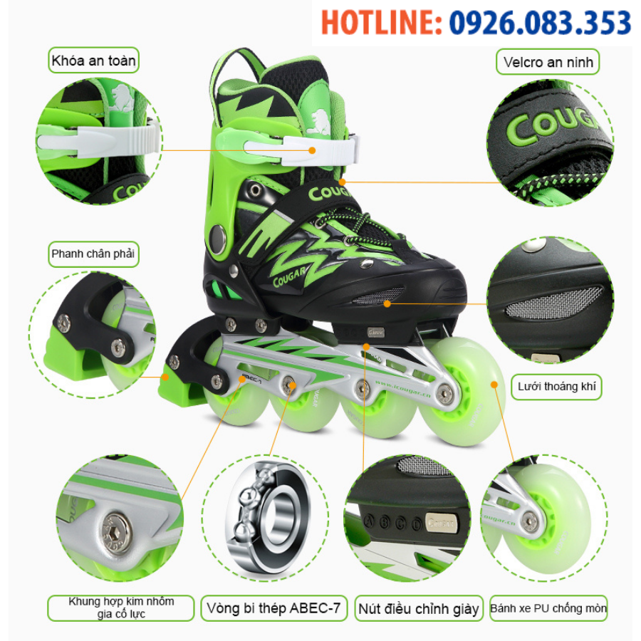 [HCM]Giày Patin Cougar 835L-12 (3 màu)