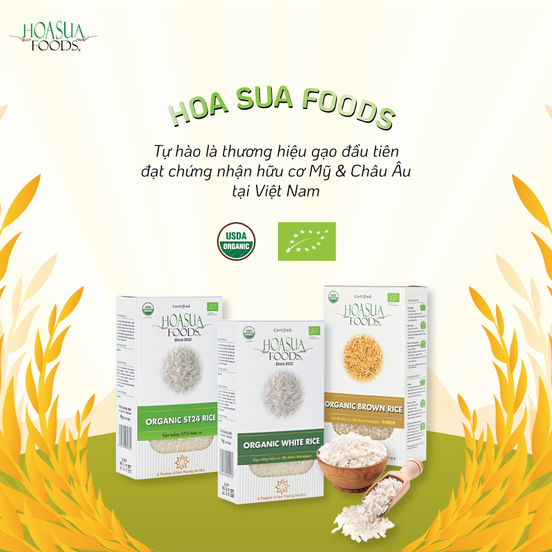 [Hoàn Tiền 15%]Gạo trắng hữu cơ Hoa Sữa Organic Rice 1kg