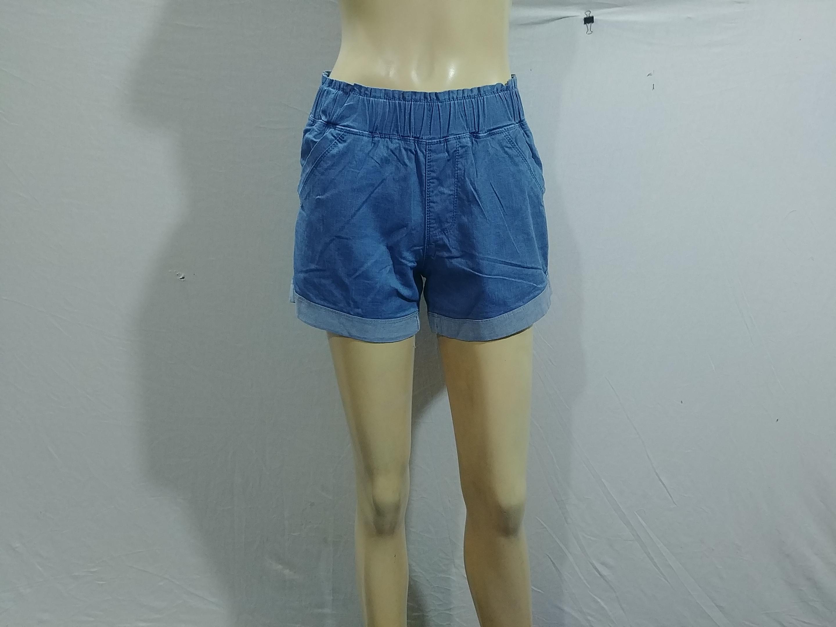Quần short jean lưng thun lai lật