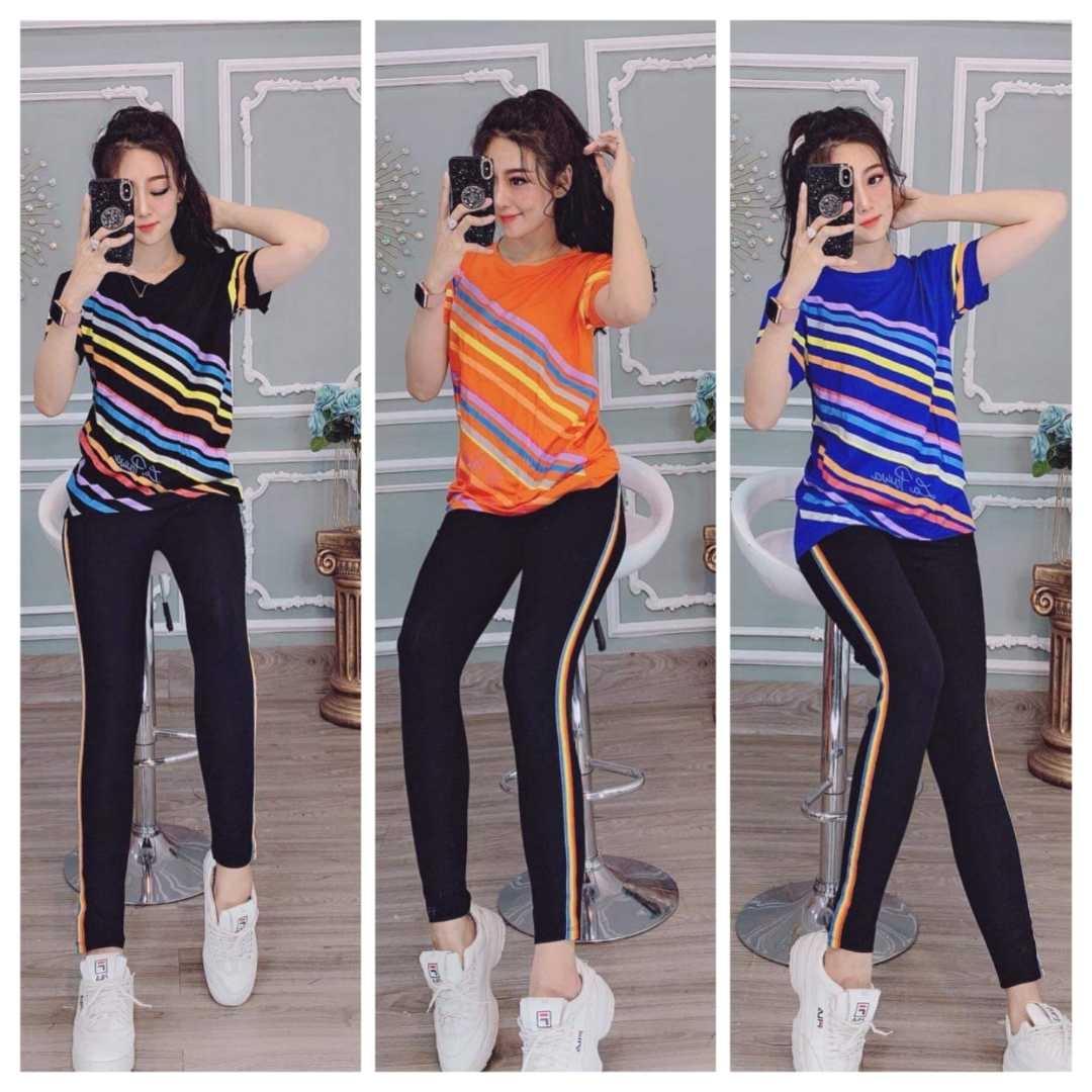SÉT ĐỒ BỘ NỮ PHỐI SỌC ĐA SẮC MÀU ĐỘC ĐÁO