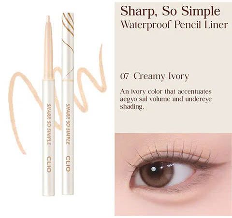 Bút kẻ Mắt Dạng Sáp Clio Sharp So Simple Waterproof Pencil Liner Đen - Nâu - Nâu Choco
