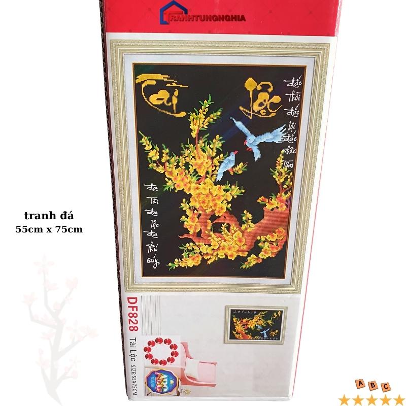 Tranh đính đá tài lộc 55cm x 75cm