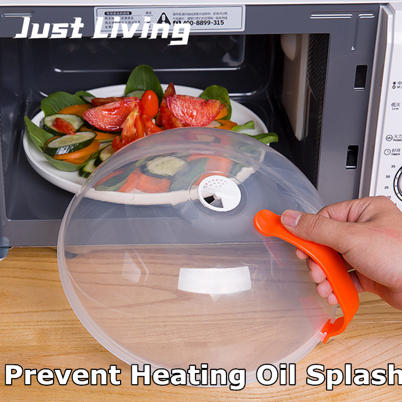 JustLiving Microwave Oil-proof Cover 120℃ High Temperature Resistance Microwave Food Heating Cover Plastic Bowl Cover Transparent Crisper Cover Dust Cover