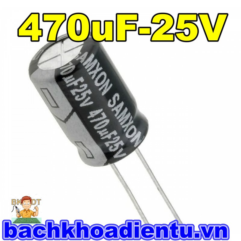 Tụ hóa 25v 470uf 8x12mm tần số cao chính hãng jccons