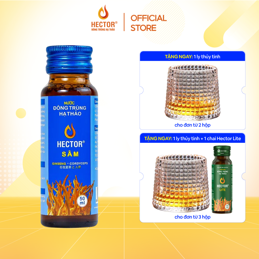 Combo 20 chai Nước uống Đông Trùng Hạ Thảo Hector Sâm (50mlx20)