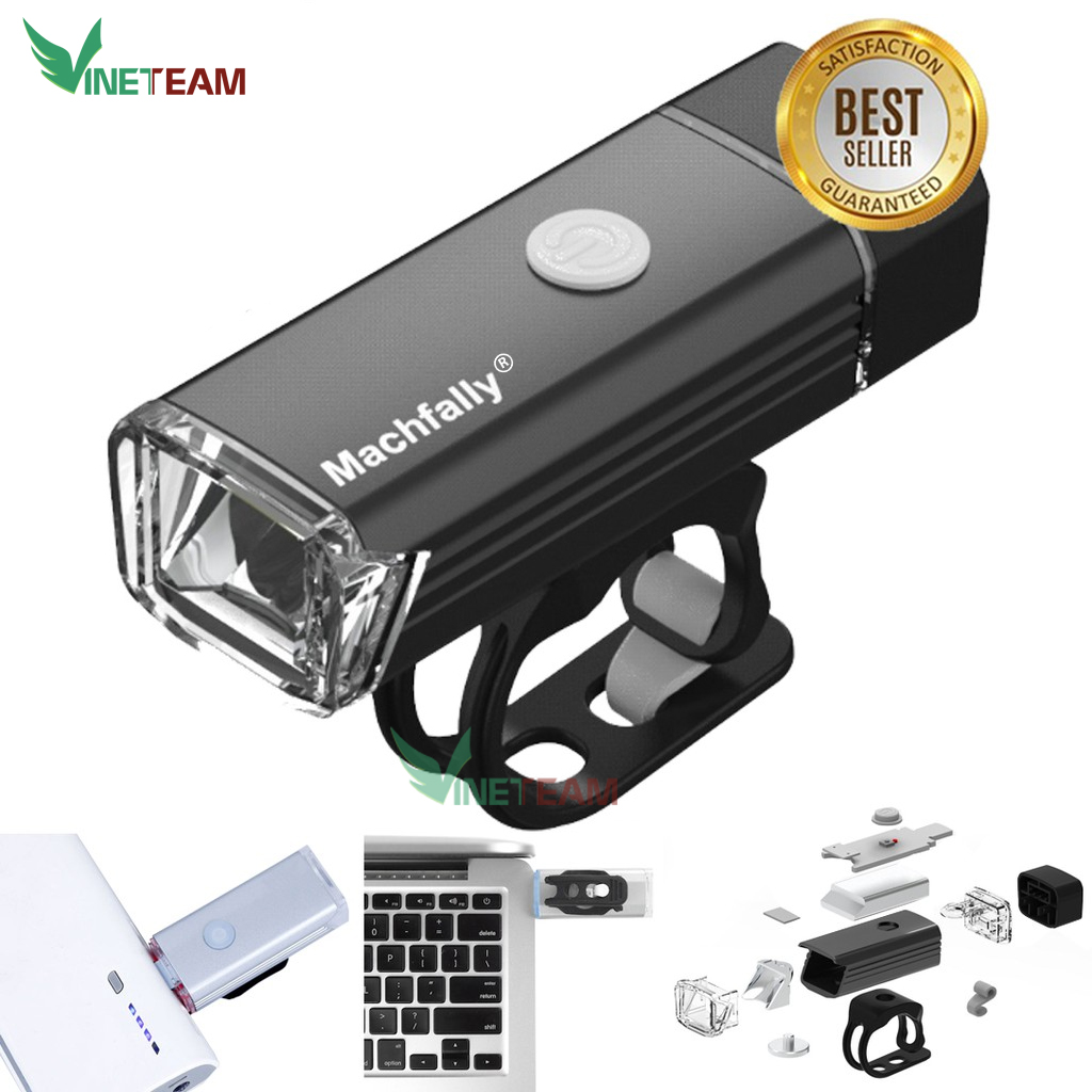 Đèn pha xe đạp siêu sáng Machfally-Sạc cổng USB-Chống nước Model EOS100 -DC4354