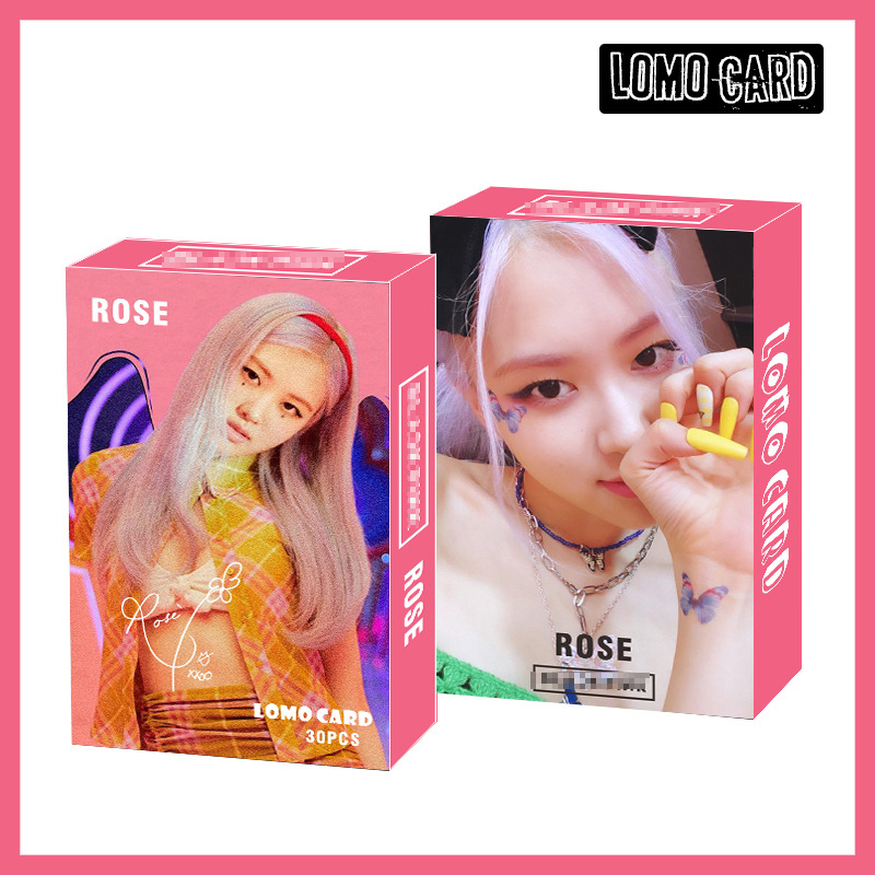 韩星周边女团粉墨 ROSE JENNIE RISOO LISA 照片卡写真珍藏LOMO卡
