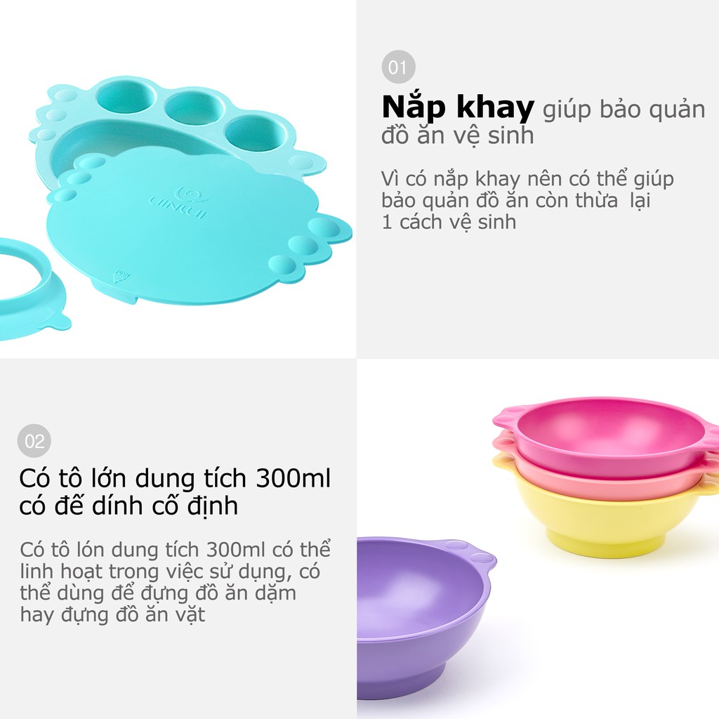 Bộ khay ăn dặm cho bé Uinlui 10 món - ALADDIN VINA