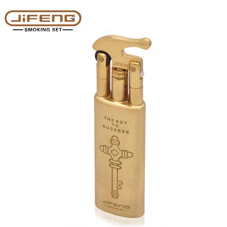 Hộp Quẹt Bật Lửa Ga Đá Jifeng JF-007 Kiểu Cổ, Bằng Đồng Nguyên Chất Cao Cấp (KHÔNG CHỨA XĂNG GAS)