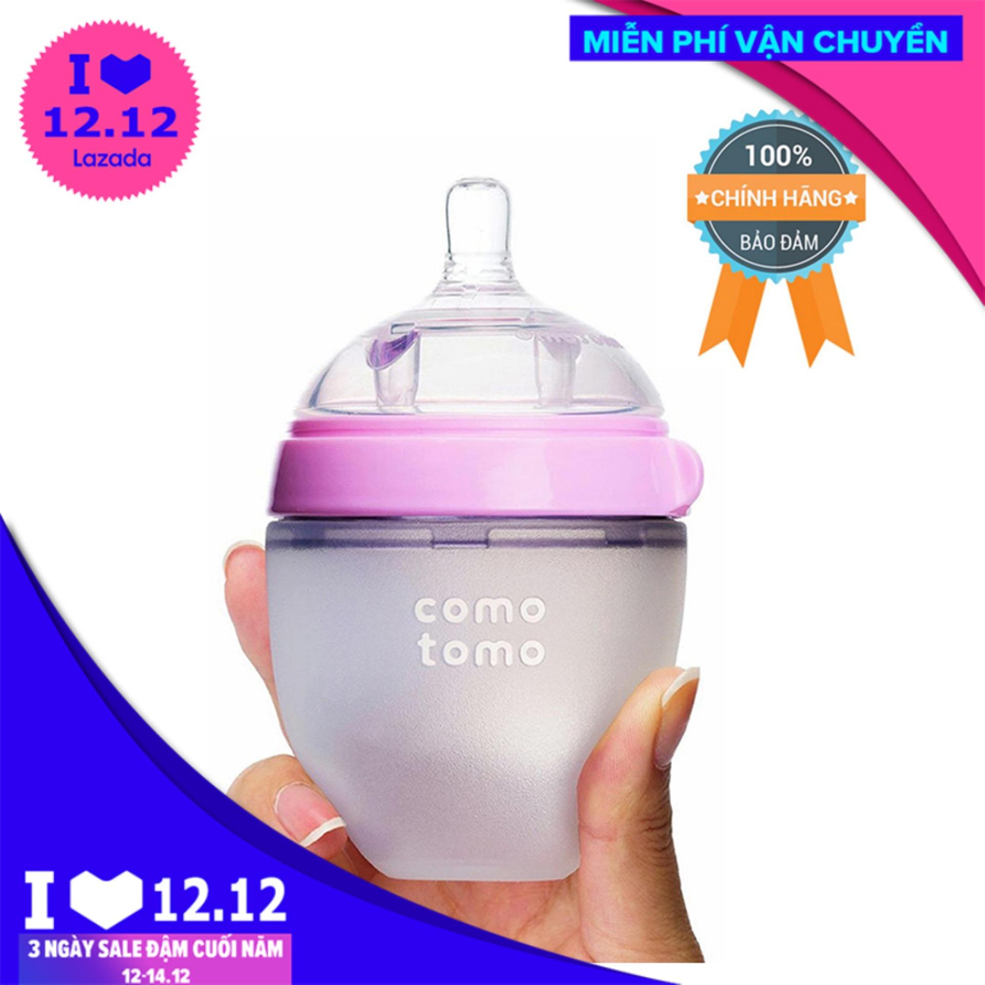 Bình sữa COMOTOMO 150ml Hồng (Hãng phân phối chính thức)