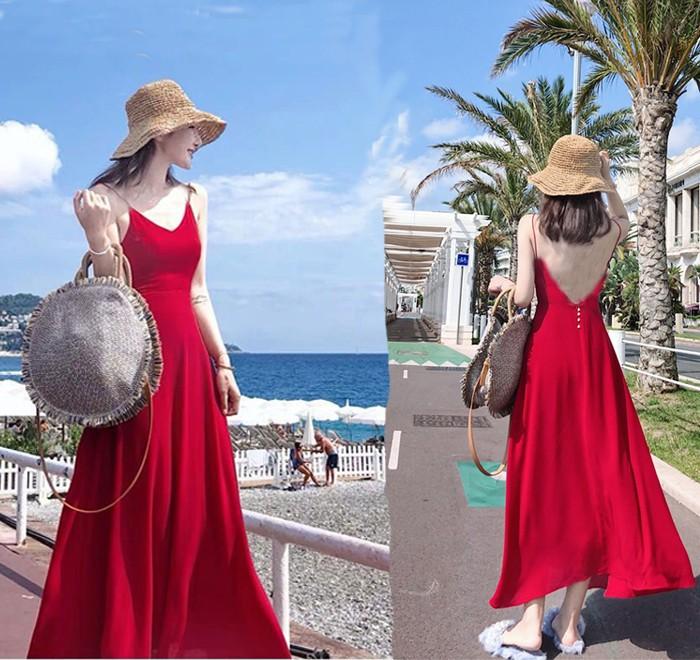Đầm maxy hở lưng hana
