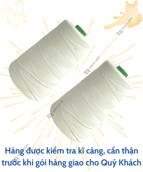 Cuộn chỉ may bao màu trắng (200gram/Cuộn)