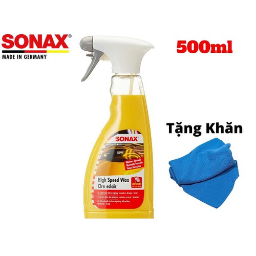 Dung Dịch Làm Sạch Đánh Bóng Nhanh Sơn Ướt Sonax High Speed Wax 288200 Tặng khăn