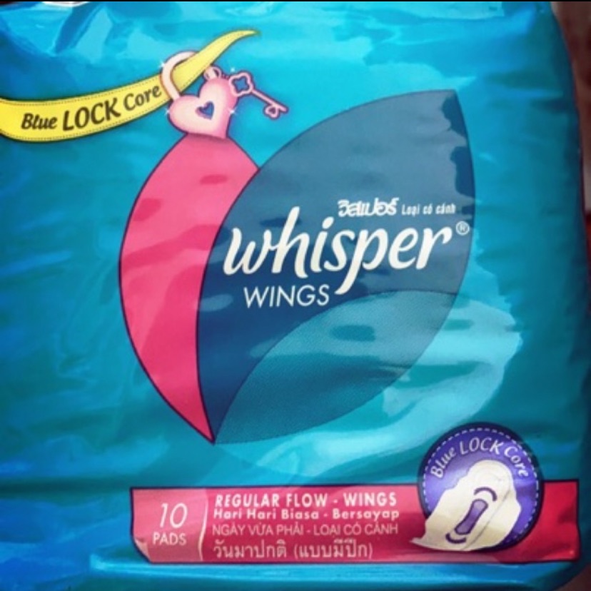 [HCM]Băng vệ sinh Whisper có cánh 10 miếng (combo 3 gói)