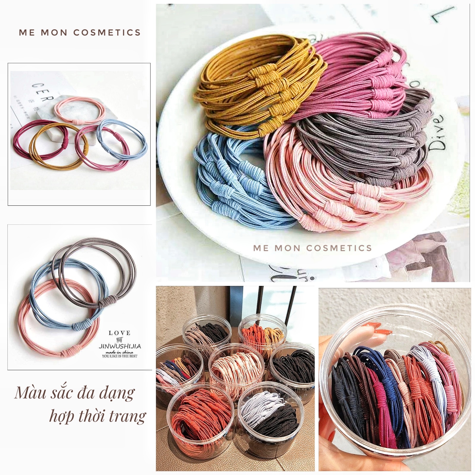 [COMBO 10 SỢI] Thun cột tóc / Chun cột tóc style Hàn Quốc mix đủ màu, bền đẹp