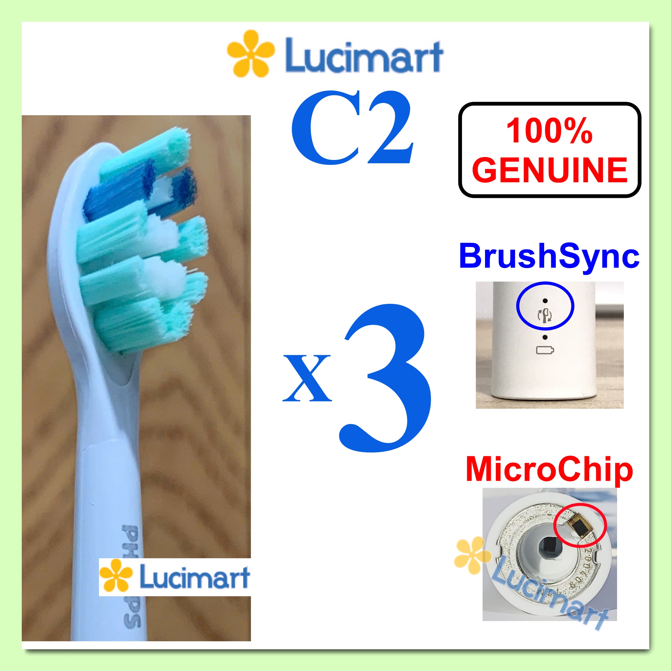 Đầu bàn chải điện Phi.lips Sonicare Plaque Control C2 [Hàng Mỹ]