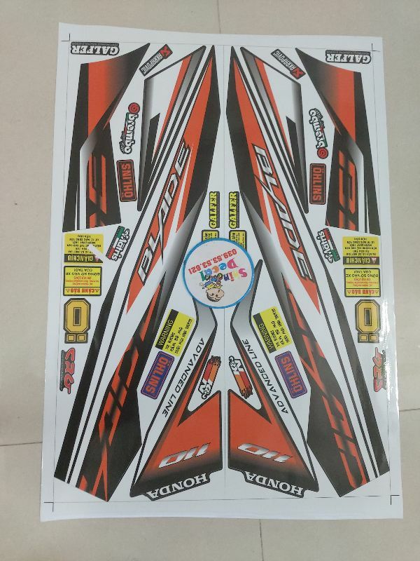 Tem giả zin xe Honda blade cam đen