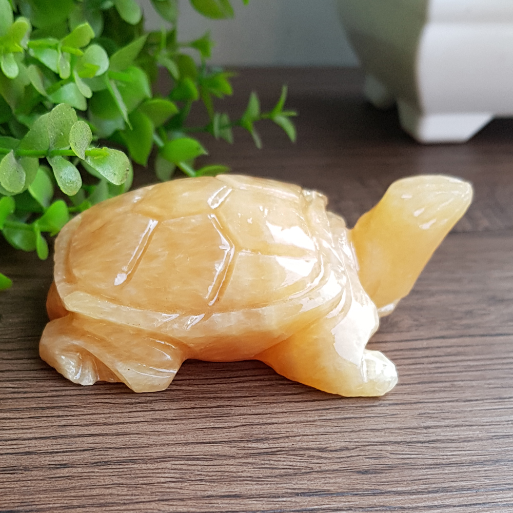 [HCM]Cụ Rùa VÀNG bằng đá thạch anh thiên nhiên size 8cm