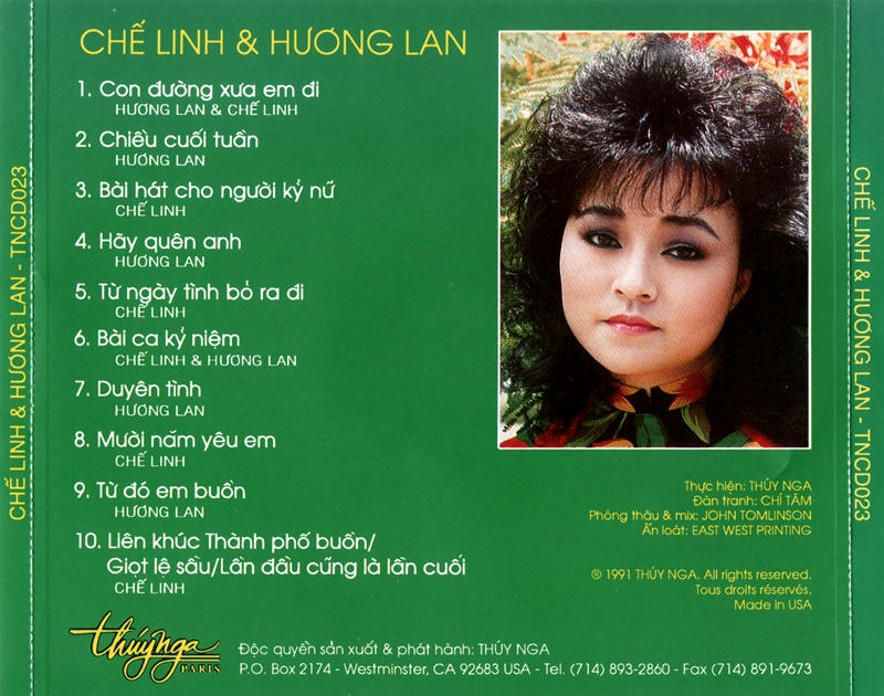 Đĩa cd nhạc vàng chế linh - hương lan - người xa người