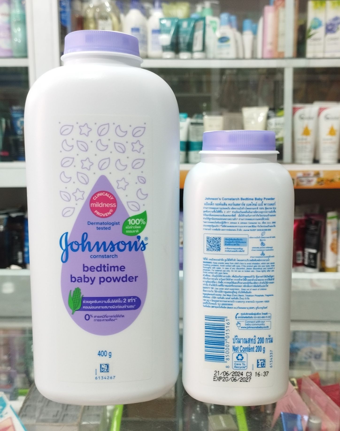 Phấn Rôm Johnsons Baby 200g - 400g ( màu tím)