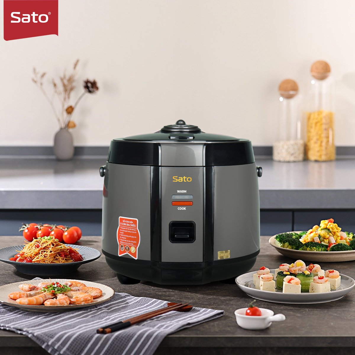Nồi cơm điện 1.8L Sato 18F043