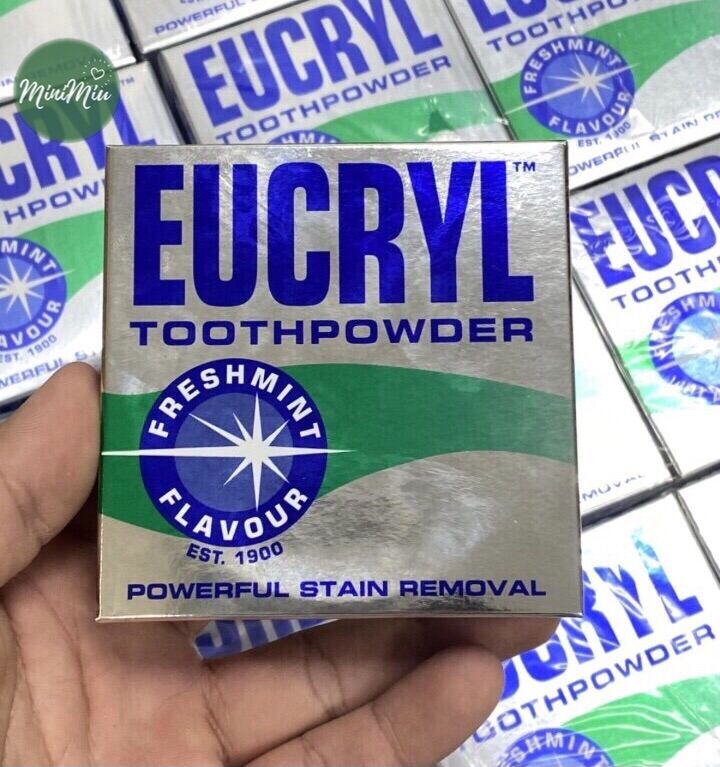 [HCM]Bột trắng răng Eucryl Freshmint Flavour Toothpowder (50g) - Bột đánh răng bạc hà (hàng Anh) -MiniMiu