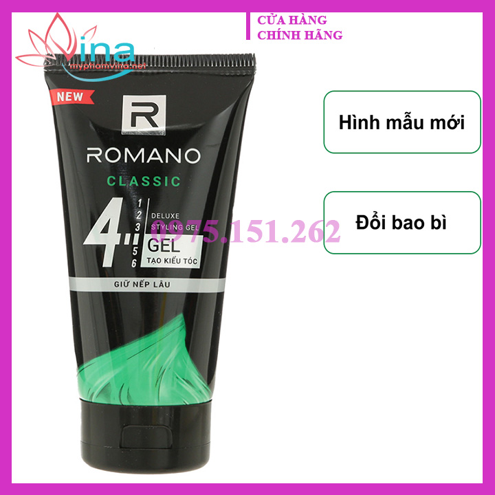 Gel vuốt tóc romano classic cứng vừa 150gr