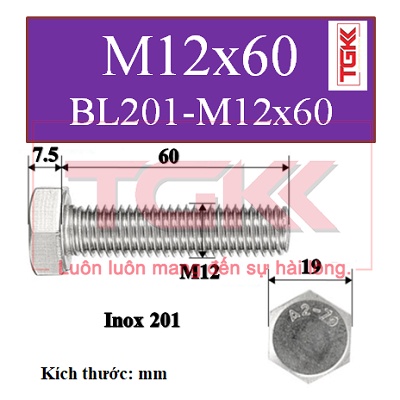 Bulong inox 201 m12