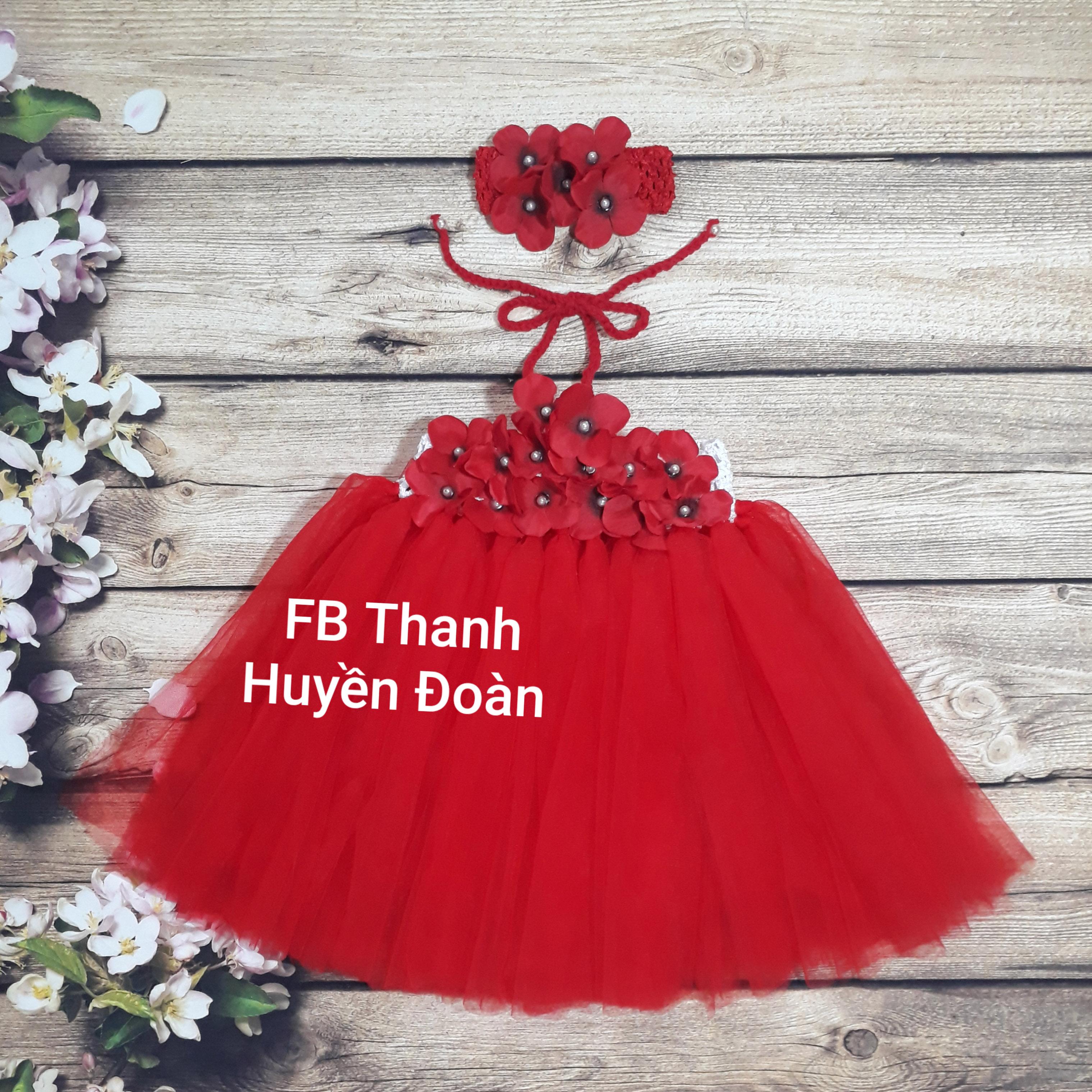 Đầm công chúa tutu Đỏ cổ yếm