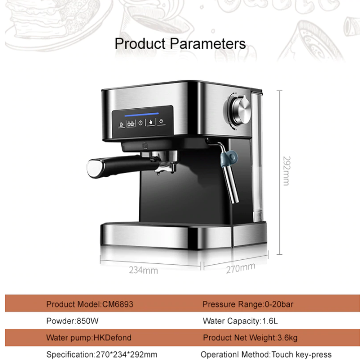 Máy pha cà phê Espresso BioloMix CM6863 công suất 850w