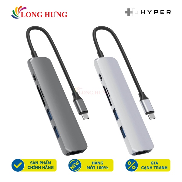 Bảng giá Cổng chuyển đổi HyperDrive Bar 6-in-1 USB-C Hub HD22E - Hàng chính hãng - 6 cổng chuyển đổi tiện dụng Tương thích nhiều thiết bị Truyền dữ liệu nhanh chóng Phong Vũ