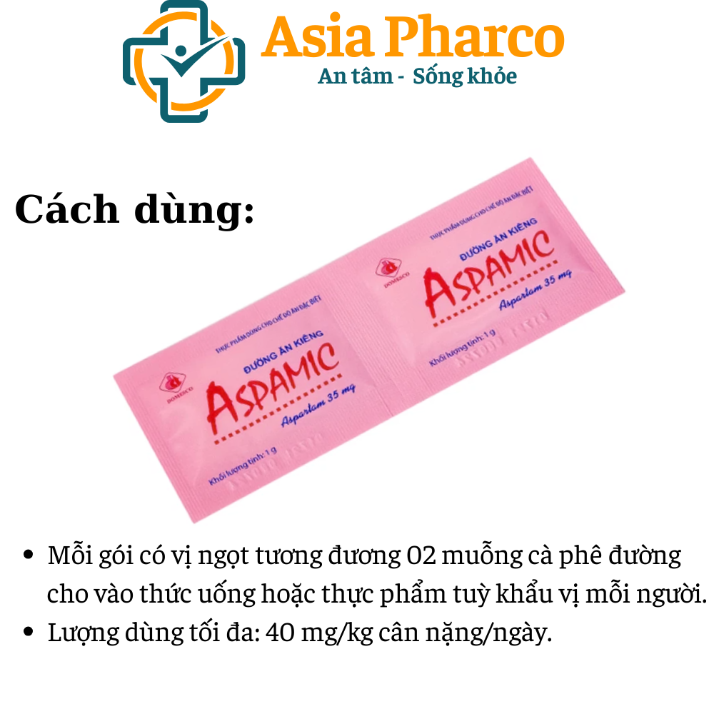 Đường ăn kiêng Aspamic Domesco hộp 100 gói