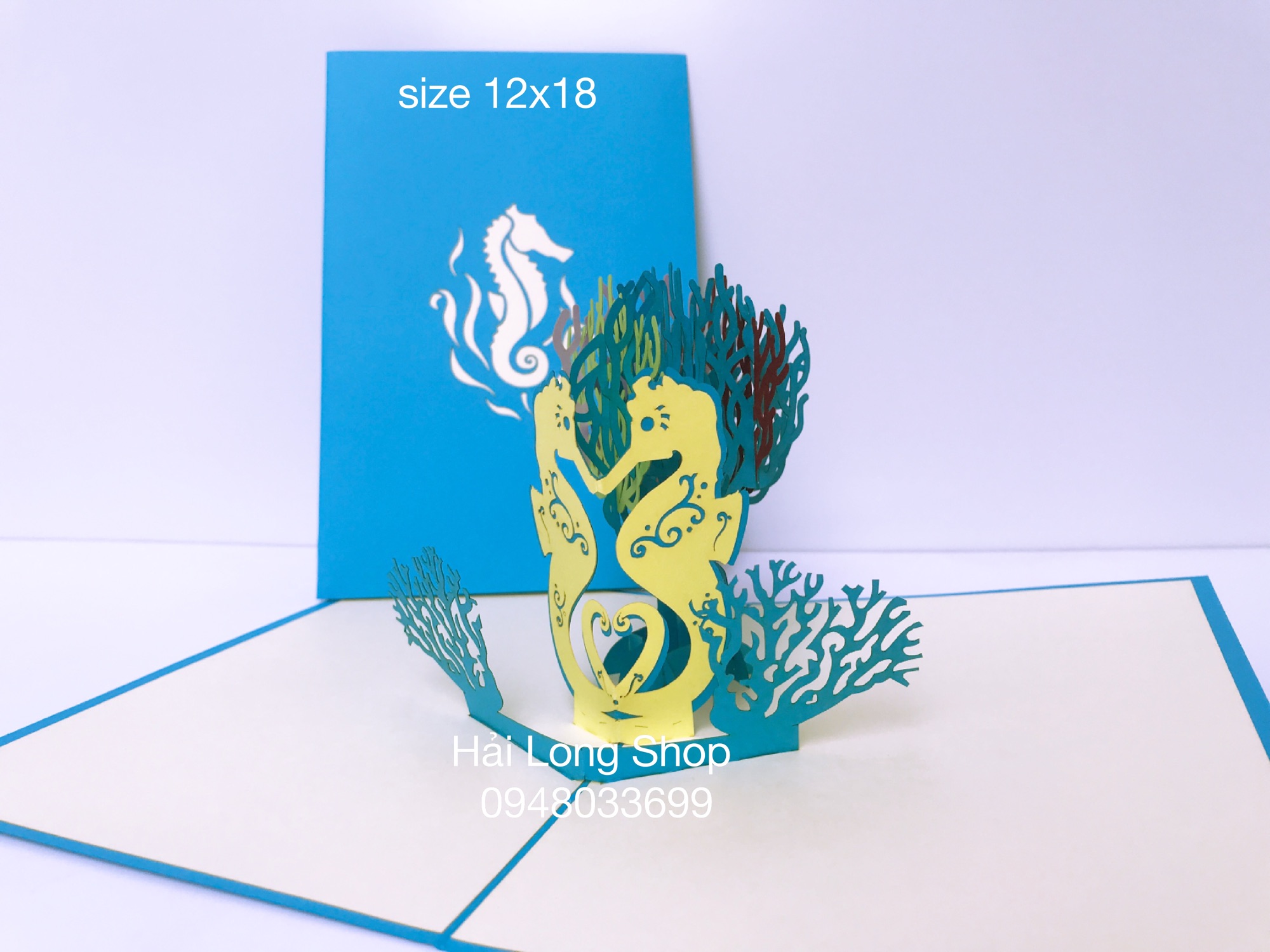 Cá Ngựa - Seahorse - Thiệp 3D