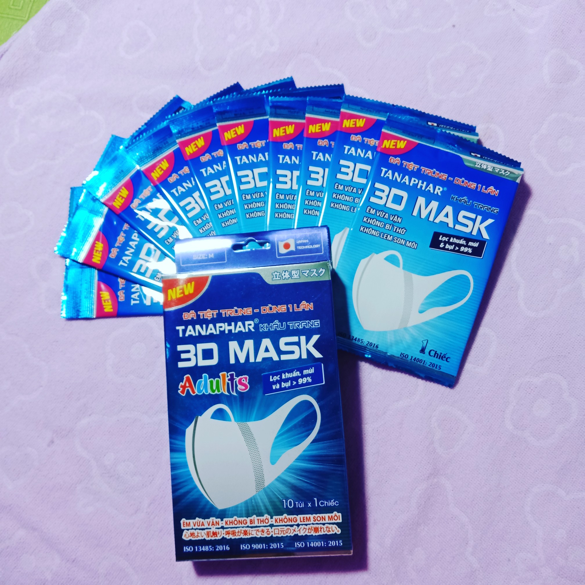 Khẩu trang 3D Mask Tanaphar người lớn hộp 10 chiếc