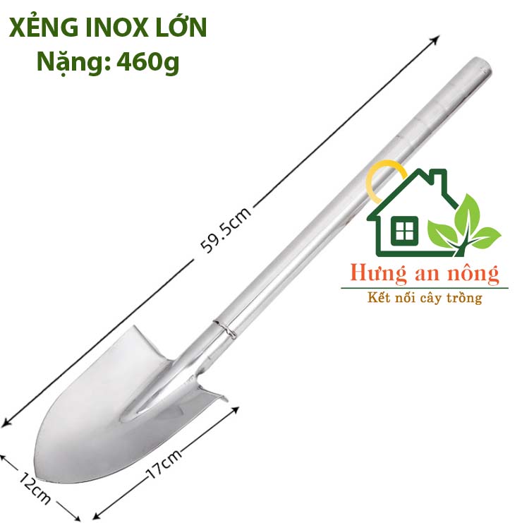 Xẻng cuốc cào dụng cụ làm vườn toàn bộ inox bao bền chắc độ dầy gần 4ly size dài từ 39cm-59cm ( xem trong mô tả )