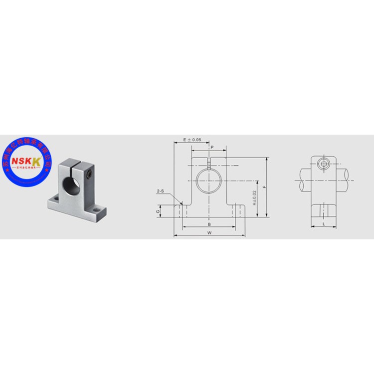 Gối đỡ ray trượt tròn SK từ 8 đến 25