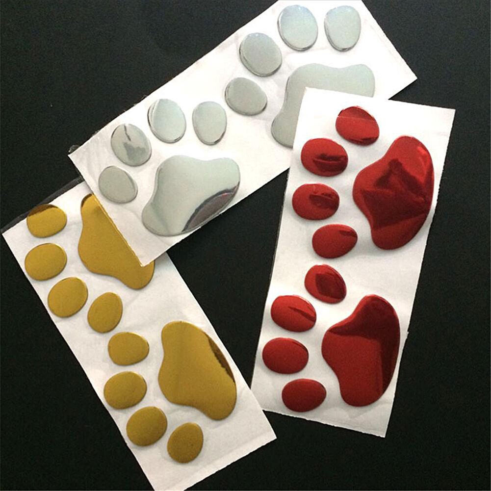 Sticker dán xe, tem dán trang trí ô tô hình dấu chân chó ngộ nghĩnh