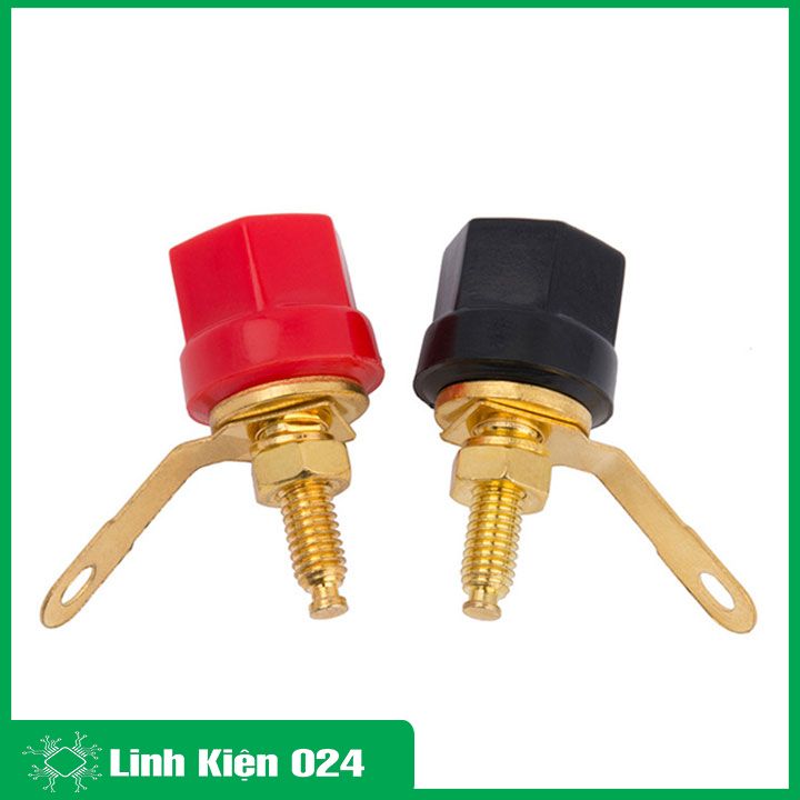 Combo 4 Jack Đấu Loa Ngắn ( 2 Đỏ, 2 Đen ) cho loa thiết bị đầu cuối